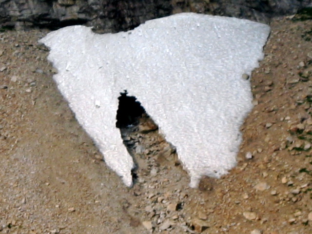 small glacier cave on Edith Cavell Mtn