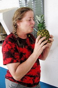 Martha with pineapple