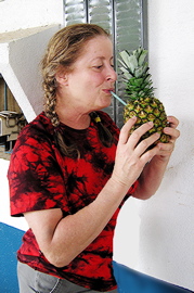 Martha with pineapple