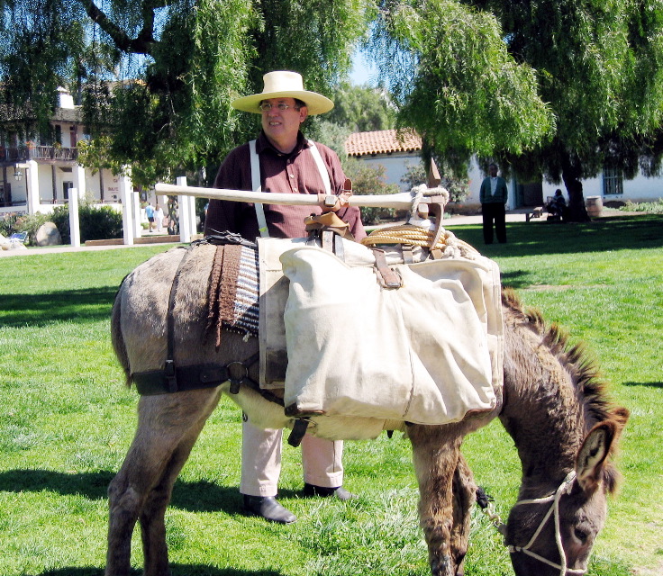 man & burro, Old Town, San Diego