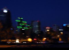 lights of town from San Diego wharf area