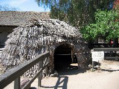 replica of Indian hut, Capistrano Mission